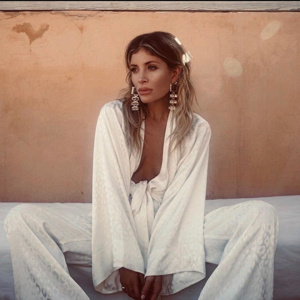 Bianco Leopard Jacquard Jumpsuit